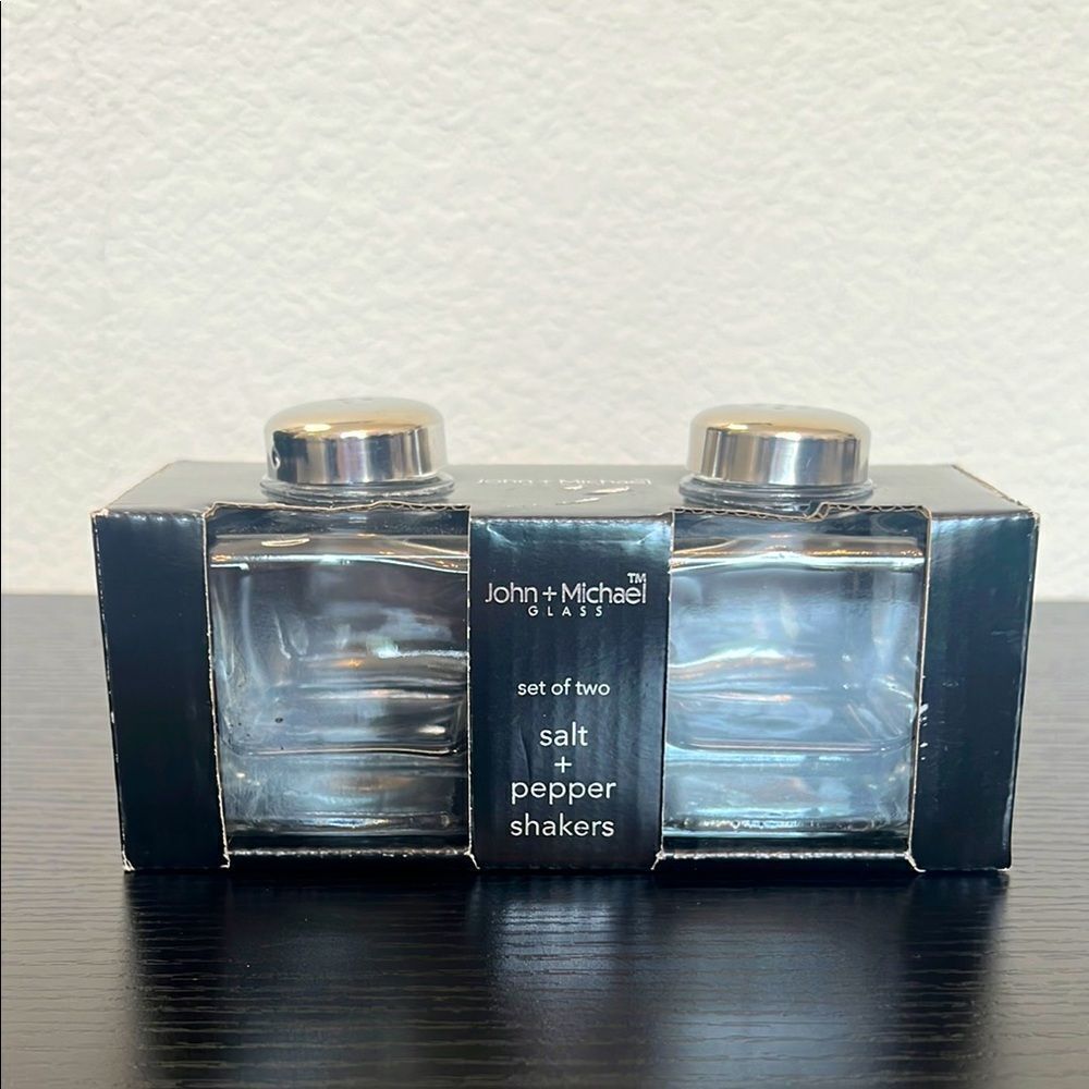 John + Michael Glass Salt and Pepper Shaker Set